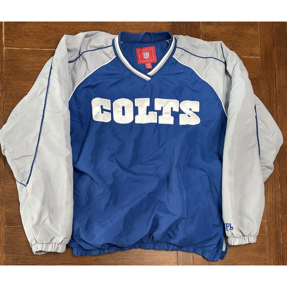 Vintage Indianapolis Colts Men’s Size XL NFL Grey And Blue Windbreaker Pullover